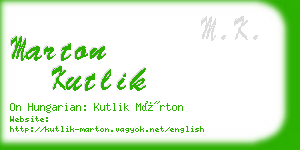 marton kutlik business card